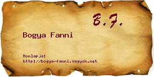 Bogya Fanni névjegykártya