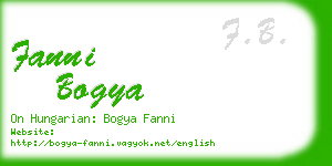 fanni bogya business card